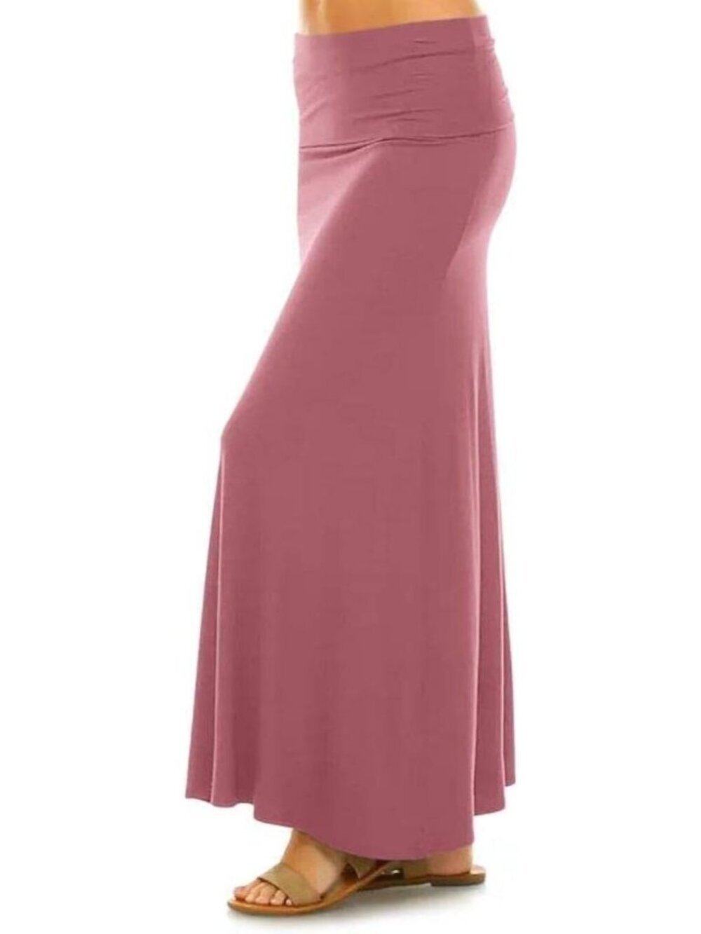 Women's Sweet Hearts Mauve High Waist Long Flare A-Line Skirt Maxi Dress